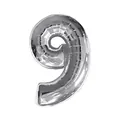 Large 40-inch silver chubby number 9 foil balloon for birthday party decorations - Number 9 / 32 inch / Silver