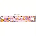 Grote Halloween banner achtergronddoek met schattige spoken en pompoenen 300x50cm - Halloween Roze & Paars Geest Stijl (Stijl 7) / 180x35cm