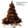 Glittery Halloween witch hat with pumpkin sequins in festive orange and brown - Halloween Pumpkin Hat