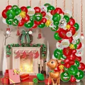 Kerstballonnenboogset in feestelijk rood groen en wit met grote rendier folieballon - Kerstset 1