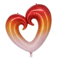 Ballon géant de 36 pouces en forme de cœur crocheté avec dégradé pour mariage et fête. - Cœur Crochet (36 Pouces) / Dégradé Rouge