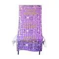 Purple Spanish birthday foil fringe curtain with gold Feliz Cumpleaños text and stars - Cube Style / Macaron Purple