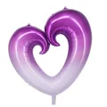 Ballon en aluminium cœur violet dégradé 36 pouces pour décoration de mariage élégante - Cœur Crochet (36 Pouces) / Violet Dégradé