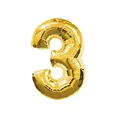 Large 40-inch metallic gold foil number 3 balloon for birthday party decorations - Number 3 / 32 inch / Gold
