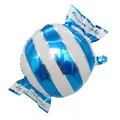 Globo de papel de aluminio en forma de caramelo a rayas azules y blancas para fiesta - Globo de Caramelo / Rayas Azules