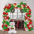 Feestelijke kerstballonboogset met sneeuwpop en rood-groen-wit bedrukte ballonnen - Kerst Set 2 Taarttoppers