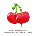 Large red cherry shaped foil balloon ideal for birthday party and Valentine's Day decoration - Glossy Cherry