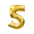 Large 40 inch gold foil balloon number 5 for birthday party and anniversary decoration - Number 5 / 32 inch / Gold