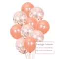 Rose gold party balloon set including 5 confetti balloons and 5 latex balloons - Sequin and Latex Combination / 10 Pieces Pack / Rose Gold
