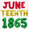 Juneteenth 1865 foil balloon set in red gold and green for party celebration - Style HY-05