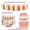 Peach champagne party tassel garland set with 15 tassels for festive DIY decoration - 15 Pcs / Peach Champagne Tassel Garland