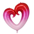 Grand ballon en aluminium en forme de cœur avec dégradé rouge et rose de 36 pouces - Cœur Crochet (36 Pouces) / Rose Dégradé