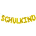 Premium gold finish SCHULKIND foil balloon banner set for school enrollment day - Letter Banner (Including Ribbon and Straw) / Gold