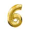 Large 40-inch shiny golden foil number 6 balloon for birthday and party decorations - Number 6 / 32 inch / Gold