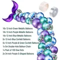 Mermaid tail balloon arch kit with metallic and confetti balloons including tape - Purple Style 1