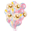 Detailansicht eines dekorativen 15-teiligen Sets mit Marmor- und Konfetti-Latexballons - Konfetti Marmor Ballon Set 2 (Mehrfarbig) / 15er Set
