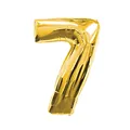 Large 40-inch metallic gold foil balloon in the shape of number 7 for party celebration - Number 7 / 32 inch / Gold