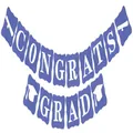 Purple 'Congrats Grad' paper banner for graduation ceremony party wall decoration - Light Purple Banner / 12-Piece Set