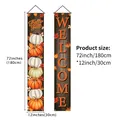 Set van twee herfst welkomstbanners met pompoenen voor veranda- en wanddecoratie - Thanksgiving Pompoen Welkom