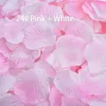 Artificial rose petals in pink and white for wedding decoration - 100 Pieces / Pink & White (#24)