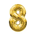 Large 40-inch chubby gold foil number 8 balloon for birthday and wedding party decoration - Number 8 / 32 inch / Gold