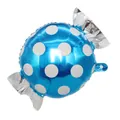 Globo de papel de aluminio azul con forma de caramelo y lunares blancos para Navidad. - Globo de Caramelo / Lunares azules