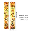 Set van 2 decoratieve herfstoogst vogelverschrikker veranda banners van 180x30 cm - Herfst Vogelverschrikker Welkom
