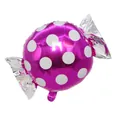 Globo de papel de aluminio con forma de caramelo magenta y lunares blancos para Reyes Magos - Globo de Caramelo / Lunares Rosa Fucsia