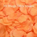 Vibrant orange-yellow artificial silk rose petals with gradient edges for wedding decor - 100 Pieces / Orange Yellow Tipped (#30)