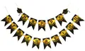 Black and gold foil Happy Graduation bunting banner for class of 2025 party decorations - Shiny Gold Banner