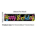 Grote Happy Birthday-banner met kleurrijke graffititekst, afmetingen 200x45 cm. - Happy Birthday Graffiti
