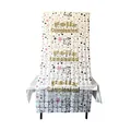 Spanish Feliz Cumpleaños square foil fringe curtain with stars for birthday party decor - Macaron White