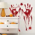 Stickers muraux en PVC d'empreintes de mains sanglantes pour décor de maison hantée - Style d'Empreintes de Mains Sanglantes (SK31006) / 30x45cm