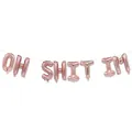 Rose gold OH SHIT I'M letter foil balloon set for funny adult birthday party decorations - OH SHIT I'M / 16" / Rose Gold