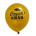 Metallic gold graduation party latex balloon with Congrats! GRAD print - Gold Congrats Grad Balloon