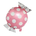 Globo inflable de papel de aluminio con forma de caramelo rosa y lunares para fiesta - Globo de Caramelo / Rosa con Lunares