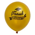 Metallic gold latex party balloon featuring black Proud Graduate text for graduation - Gold Proud Graduate Balloon