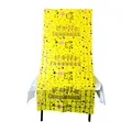 Yellow Spanish Happy Birthday fringe curtain with gold stars and dots - Macaron Yellow