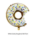 Globo de papel de aluminio con forma de dona blanca con virutas y glaseado dorado - Donut de Caramelo Blanco / 50x73cm