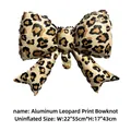 Large leopard print bow-shaped foil balloon perfect for birthday party decorations - 21 Inch Leopard Print Bow