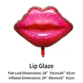 Large red lip shaped foil balloon in lip gloss style for Valentine's Day party decor - Lip Gloss