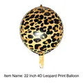 22-inch 4D sphere foil balloon with wild leopard print pattern for themed party - Light Leopard 4D Sphere
