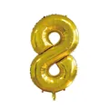 Large 32-inch golden number 8 foil balloon for birthday and wedding party decor - Number 8 / 32 inch / Gold