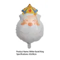 Globo de papel de aluminio del Día de los Reyes con el rey de cara blanca, 42x58 cm. - Cabeza de Rey Blanco (Melchor) / 42x58cm