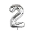 Large 32-inch shiny silver foil number 2 balloon for birthday and party decorations - Number 2 / 32 inch / Silver