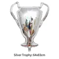 Detail of a large silver trophy shaped foil balloon for birthday parties. - Silver Trophy / 1 Piece