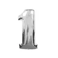 Large 40 inch silver foil number 1 balloon for birthday party and wedding decoration - Number 1 / Silver