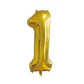 Golden 32-inch helium foil balloon in the shape of number one for birthday party decor - Number 1 / 32 inch / Gold