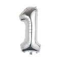 Shiny large silver number 1 foil balloon for birthday and wedding party decoration - Number 1 / 32 inch / Silver