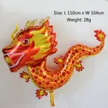 Large Chinese dragon foil balloon for Lunar New Year festival decorations - Fiery Red Dragon King